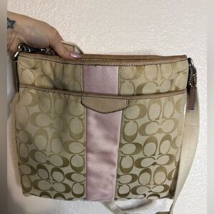 Coach Beige and Pink Crossbody Bag